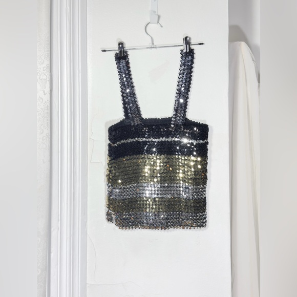 Sequin top gold, silver & black [ M / L ] - Picture 3 of 3